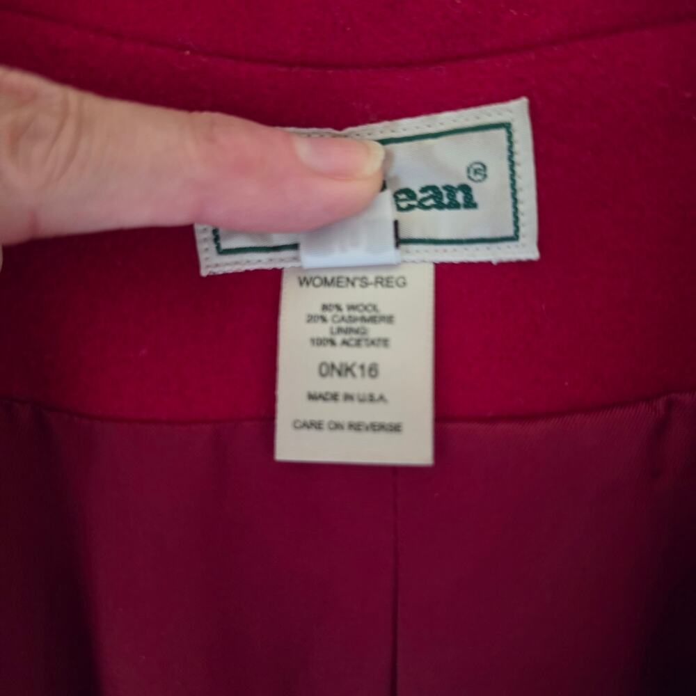 L.L. Bean Women's Size 10 Red Lined Wool Cashmere Blend Blazer - Picture 5 of 11